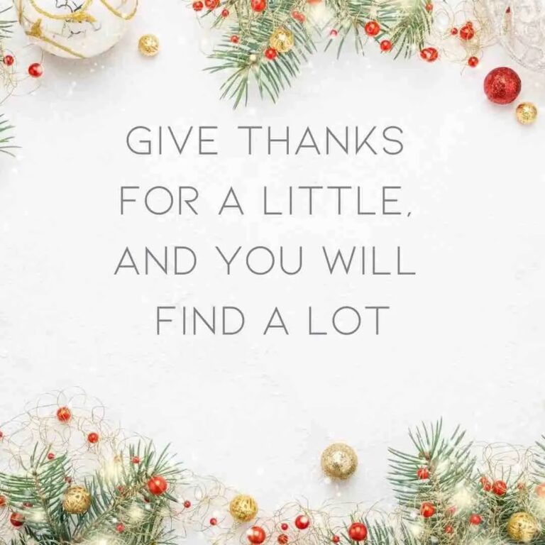 Give thanks for a little and you will find a lot