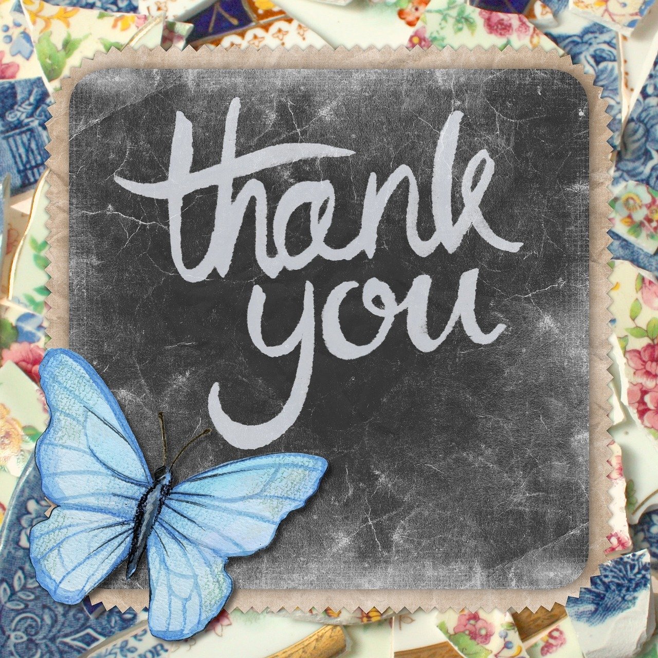 Thank You Greeting Card Butterfly