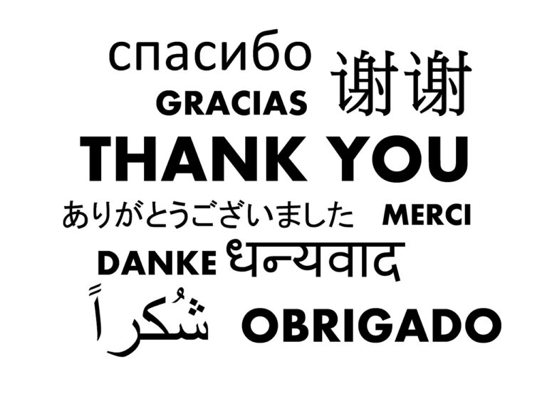 Thank You all Languages