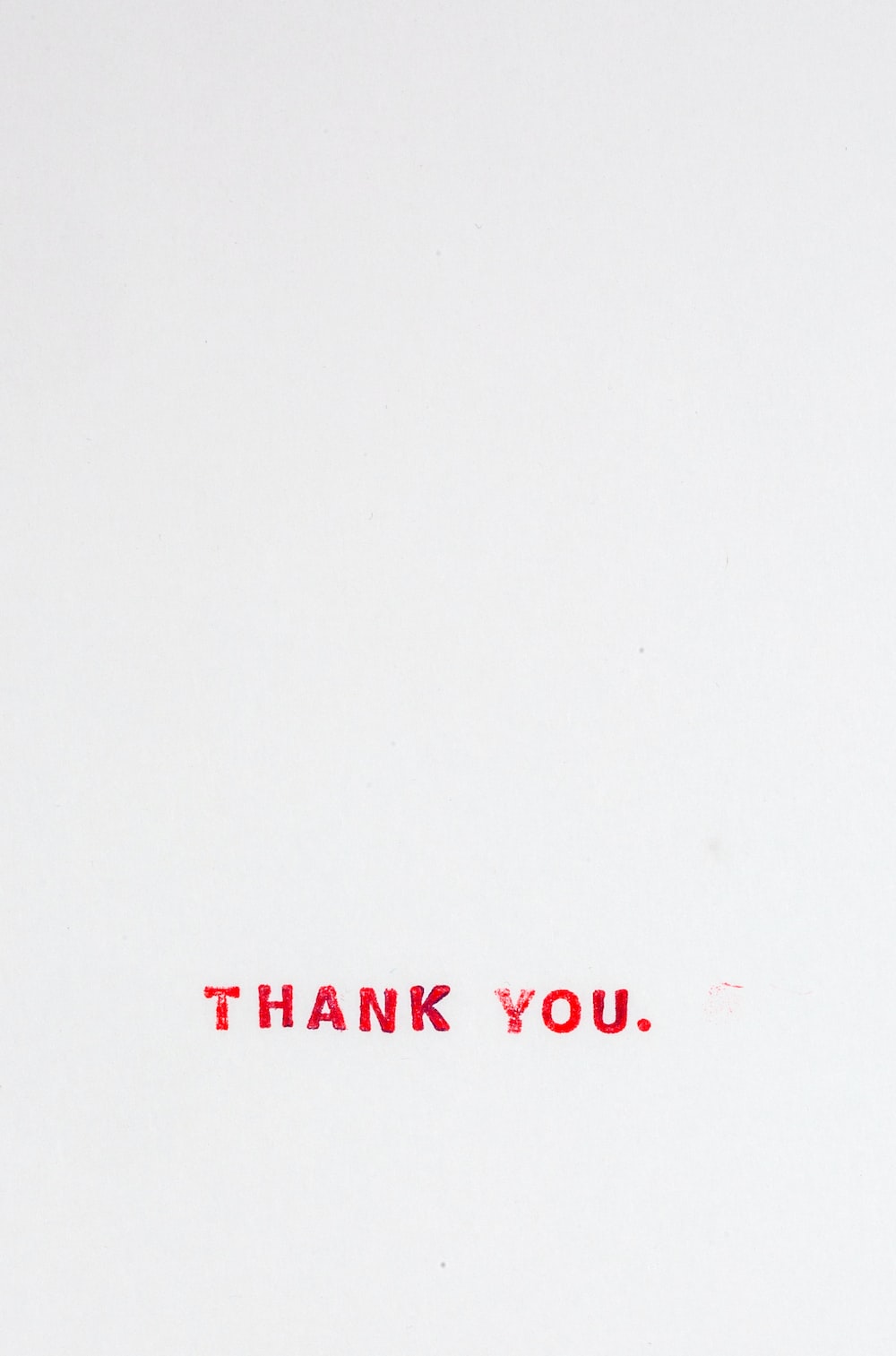 Thank You in red on white