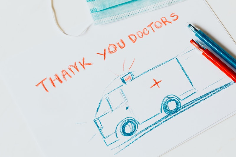 Thank you doctors colorful drawing