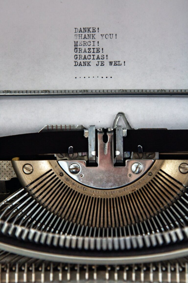 Typewriter Thank You all languages